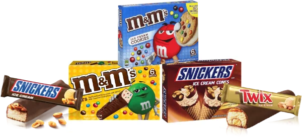 Assorted Branded Ice Cream Products PNG Transparent