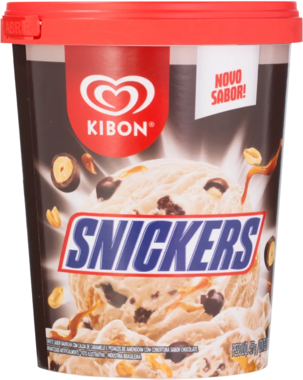 Kibon Snickers Ice Cream Tub PNG Transparent Background