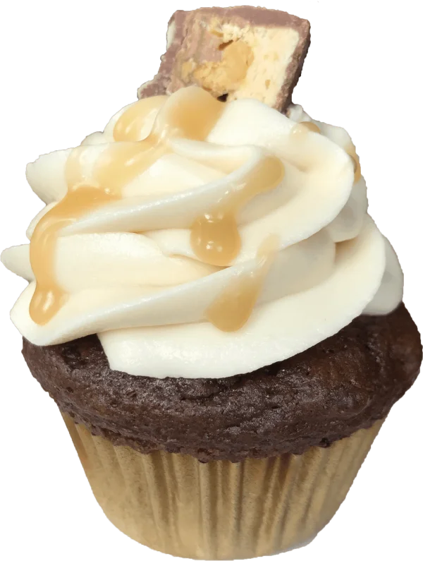 Chocolate Cupcake with Caramel and Candy Bar PNG