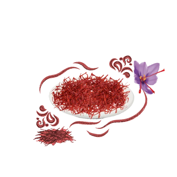 Saffron Threads and Blossom with Transparent Background