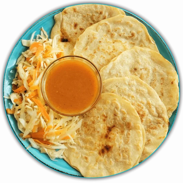 Salvadoran Pupusas Plate PNG Transparent Background