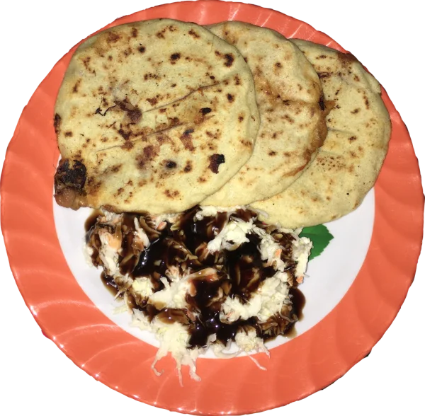 Pupusas with Curtido and Salsa PNG Transparent Background