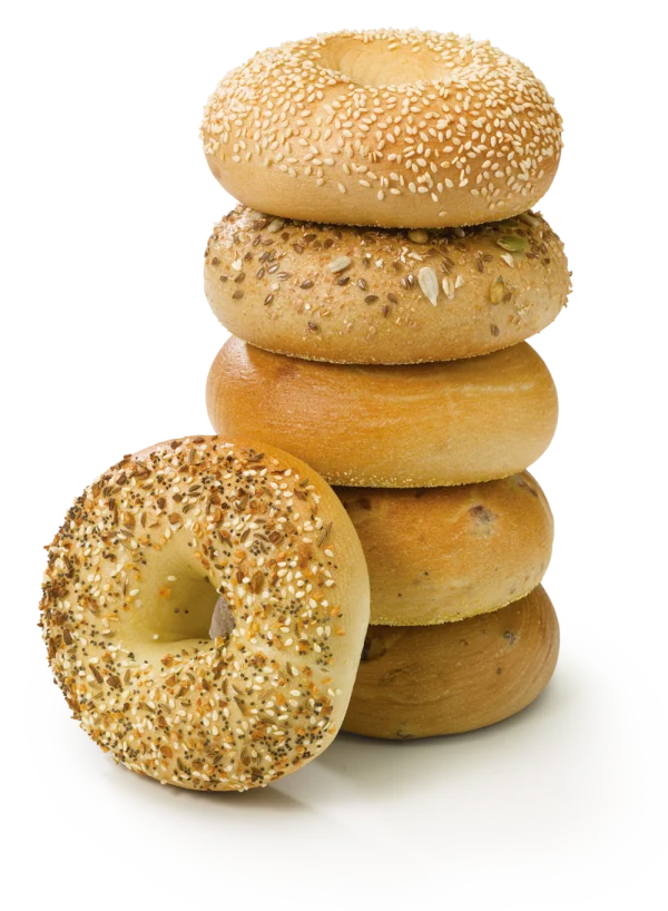 Stack of Assorted Bagels PNG Transparent Background