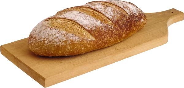 Artisan Bread Loaf on Cutting Board PNG