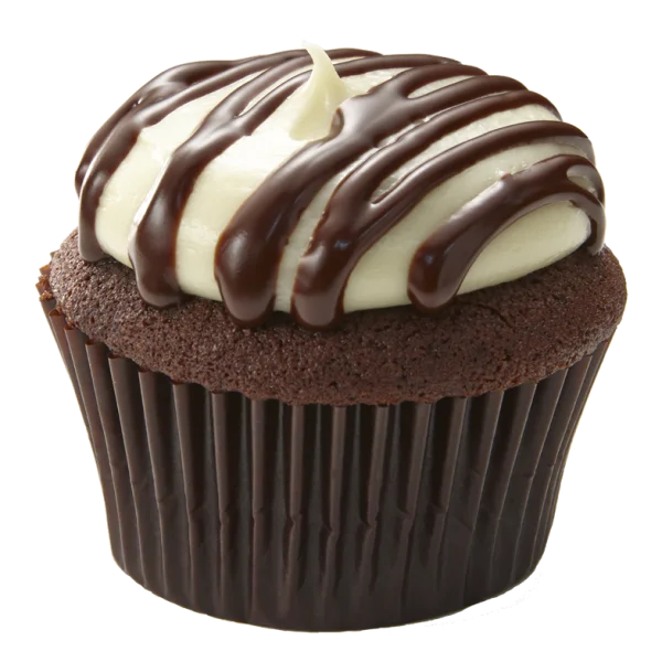 Chocolate Cupcake with White Frosting PNG