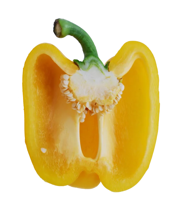 Yellow Bell Pepper Half PNG Transparent Background