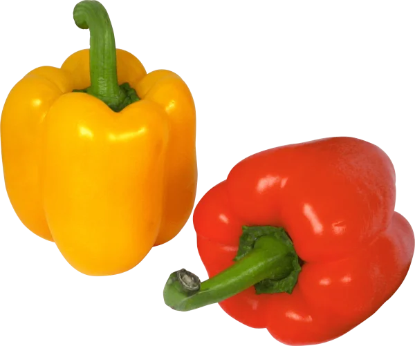 Yellow and Red Bell Peppers PNG Transparent Background