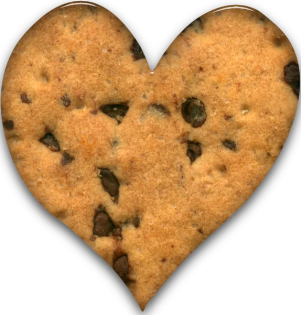 Heart Shaped Chocolate Chip Cookie PNG Transparent