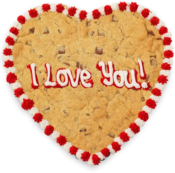 Heart Shaped "I Love You" Cookie Cake PNG Transparent Background