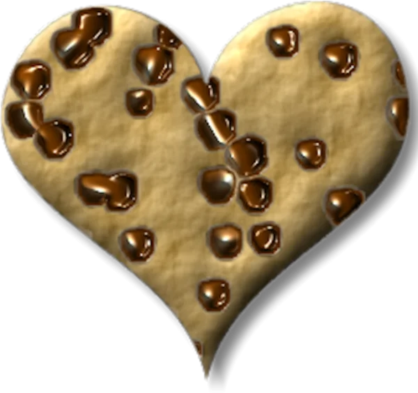Chocolate Chip Cookie Heart PNG Transparent Background
