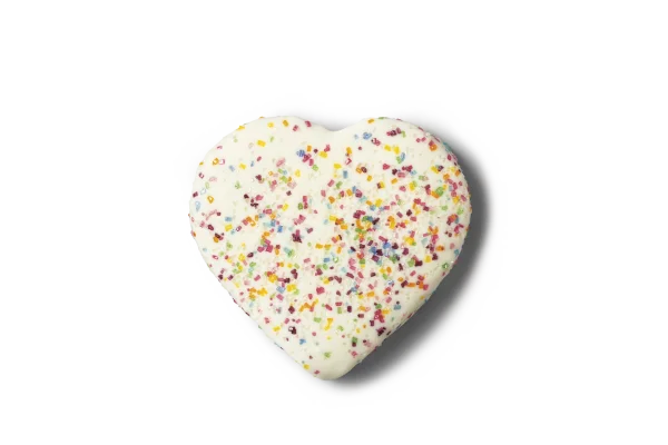 Heart Cookie with Colorful Sprinkles PNG Transparent Background
