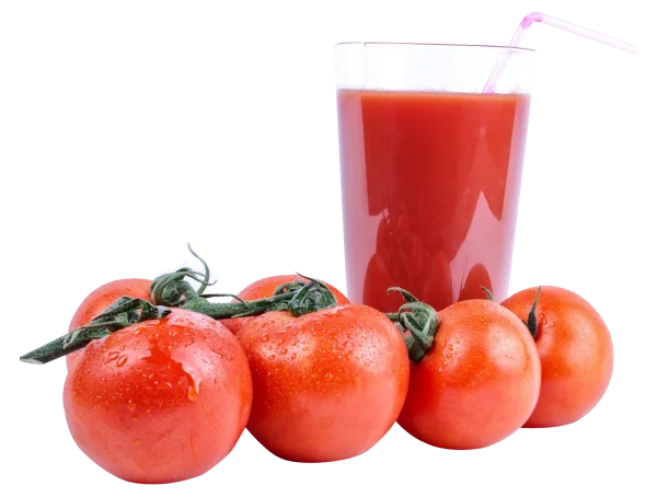 Fresh Tomatoes and Tomato Juice PNG Transparent Background