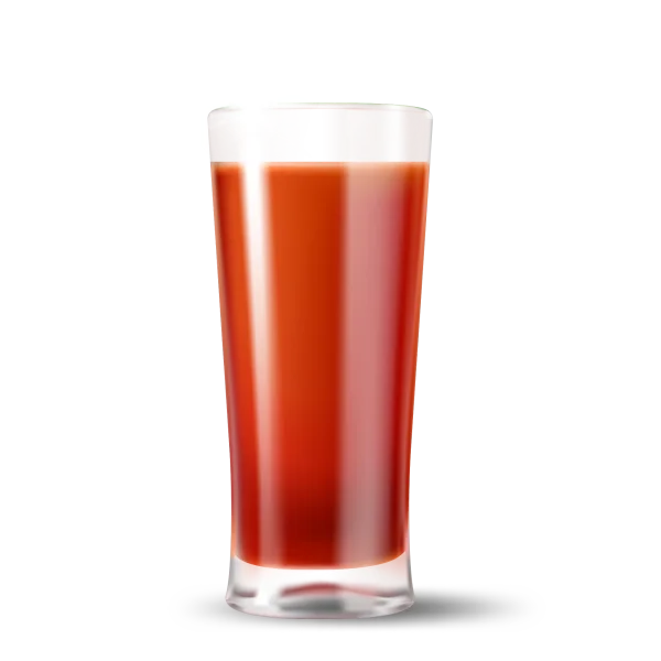 Red Juice Glass with Garnish PNG Transparent
