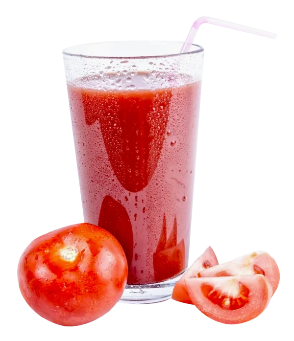 Tomato Juice Glass with Fresh Tomatoes PNG
