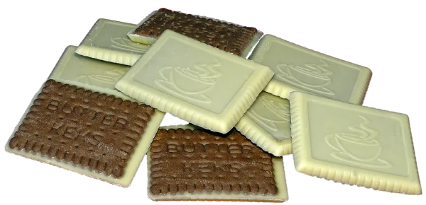 Chocolate Biscuits with White Chocolate Coating PNG