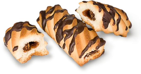 Cookies with Chocolate Drizzle and Fruit Filling PNG