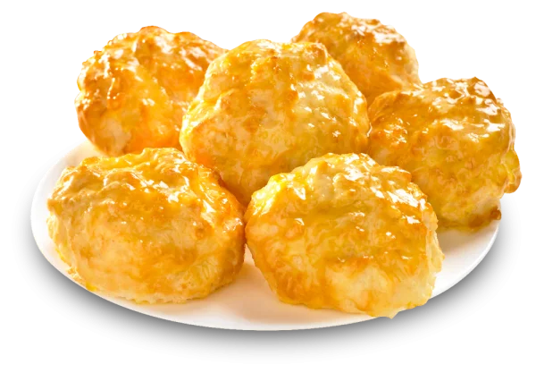 Golden Buttery Biscuits on Plate PNG Transparent Background