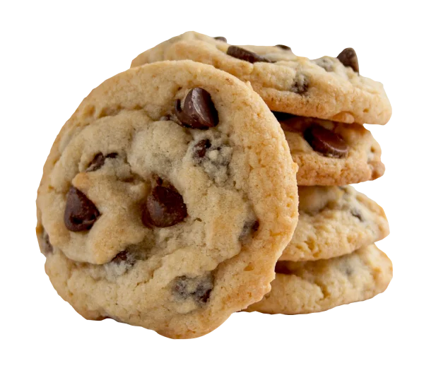 Fresh Chocolate Chip Cookies Stack PNG