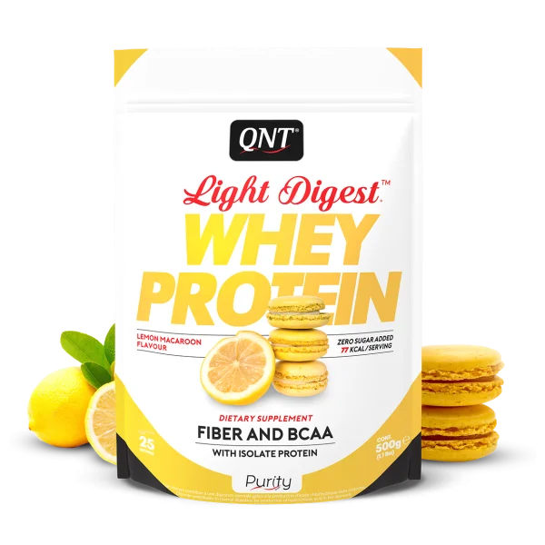 QNT Light Digest Whey Protein Lemon Macaroon PNG