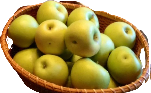 Basket of Green Apples PNG Transparent Background