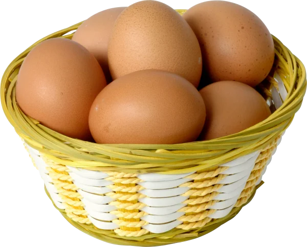 Eggs in Woven Basket PNG Transparent Background