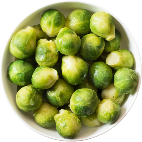 Fresh Brussels Sprouts in Bowl PNG