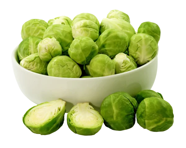 Brussels Sprouts in Bowl PNG Transparent Background