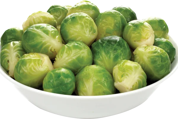 Brussels Sprouts in White Bowl PNG Transparent Background