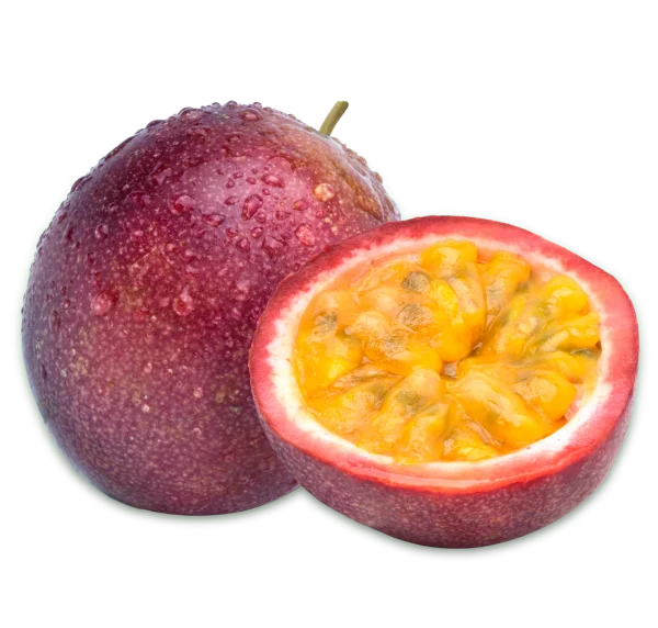 Fresh Passion Fruit Whole and Half Transparent PNG
