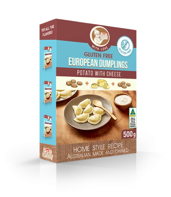Gluten Free European Dumplings Potato with Cheese Box PNG
