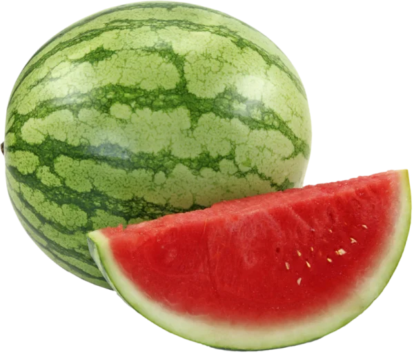 Whole Watermelon and Slice PNG Transparent Background