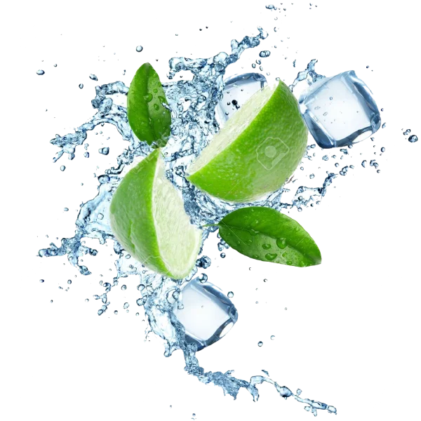 Lime and Ice Water Splash PNG Transparent Background
