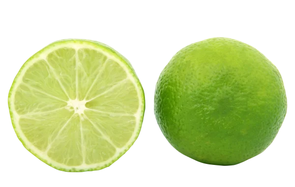 Fresh Whole and Sliced Lime PNG