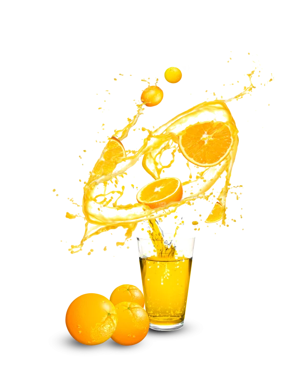 Dynamic Orange Juice Splash PNG Transparent