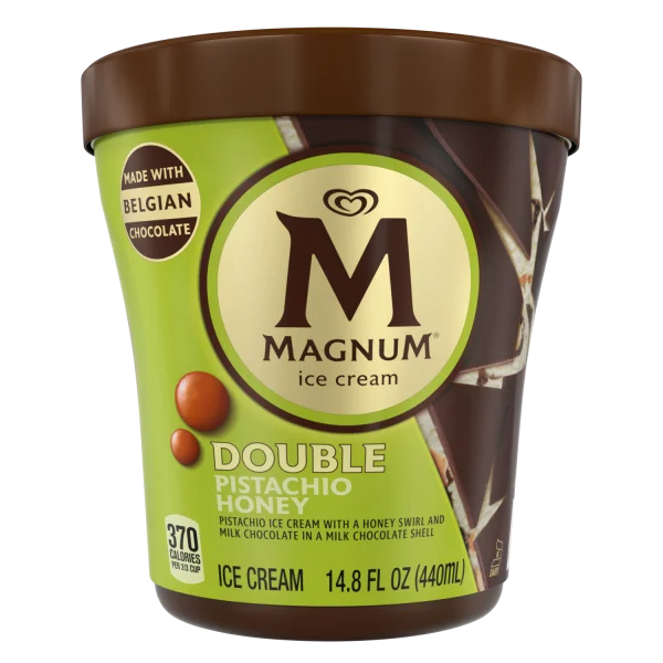 Magnum Double Pistachio Honey Ice Cream Tub PNG