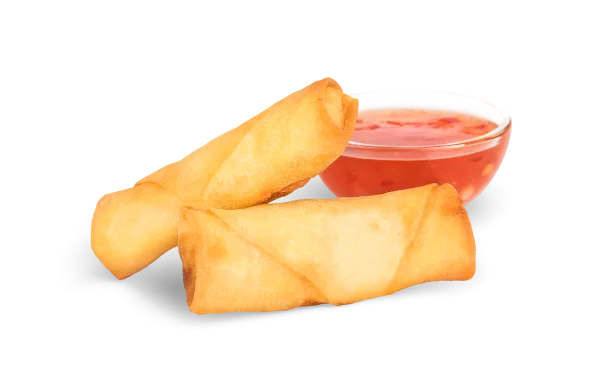Fried Spring Rolls with Sweet Chili Sauce PNG