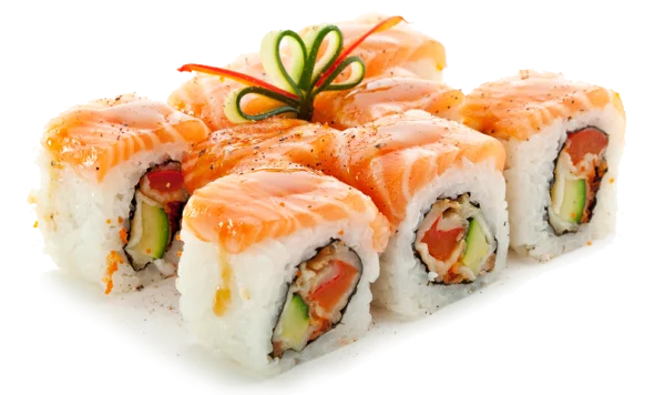 Salmon Sushi Rolls PNG Transparent Background