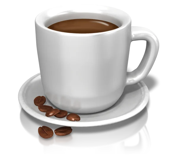 Coffee Cup with Beans PNG Transparent Background