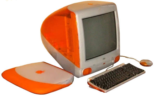 Vintage Apple iMac G3 Tangerine Transparent PNG