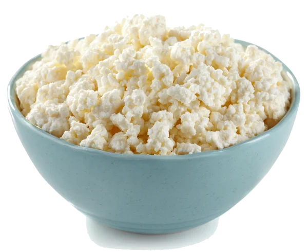 Cottage Cheese in Blue Bowl PNG Transparent