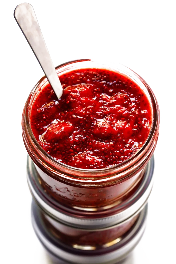 Strawberry Jam Jar with Spoon PNG Transparent Background