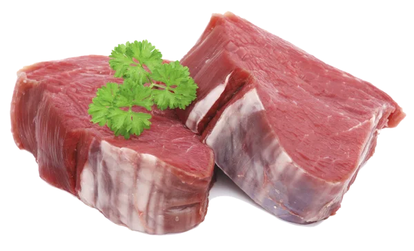 Raw Beef Steak with Parsley PNG Transparent Background