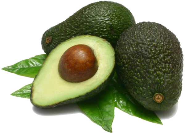 Avocado with Leaves PNG Transparent Background