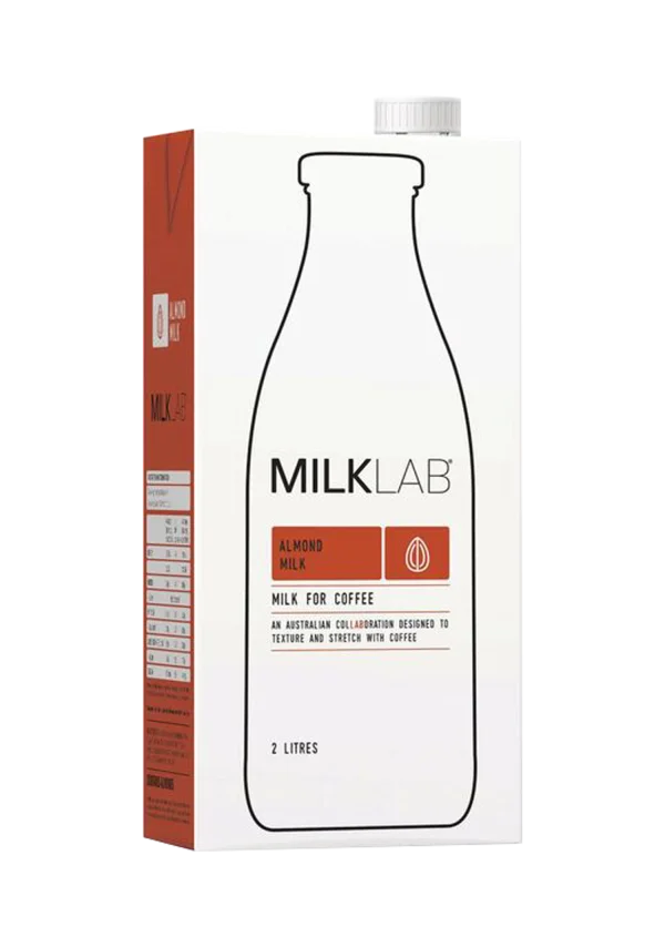 MILKLAB Almond Milk Carton PNG Transparent Background