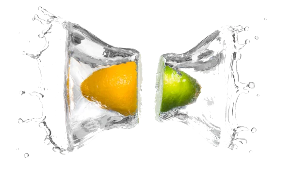 Lemon and Lime Water Splash PNG Transparent Background