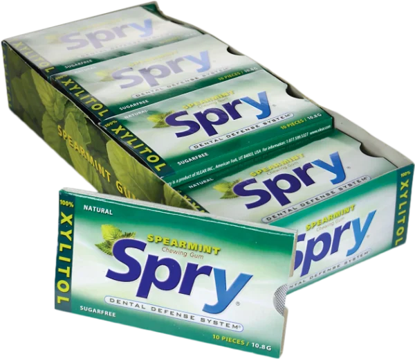 Spry Spearmint Chewing Gum Display Box PNG