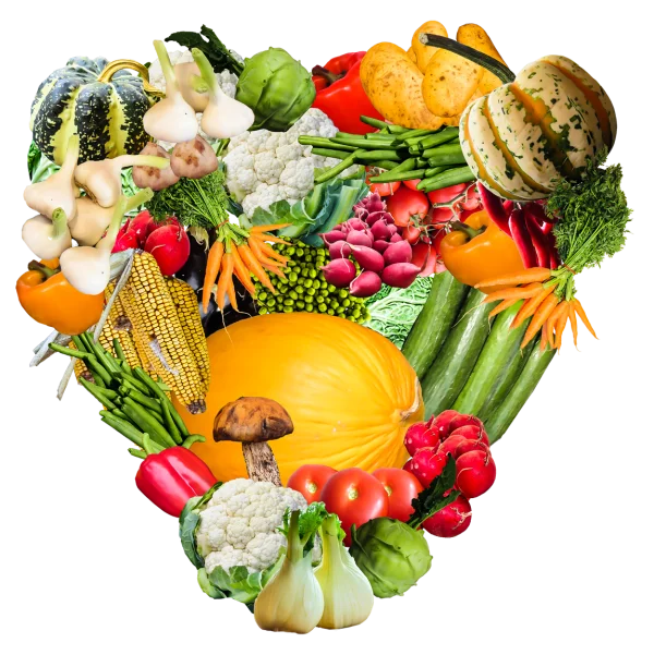 Fresh Vegetable Heart PNG Transparent Background