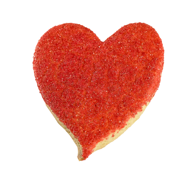 Red Sprinkled Heart Cookie PNG Transparent Background