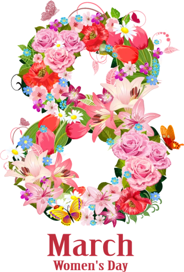 Floral Number 8 for International Women's Day