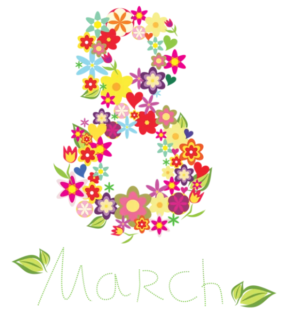 8 March International Women's Day Floral PNG